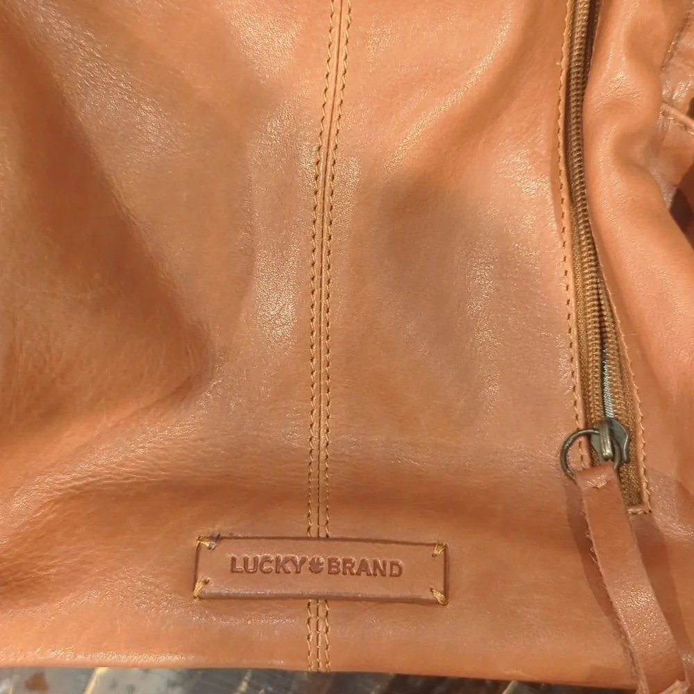 Lucky Brand, Camel Color Leather Backpack.